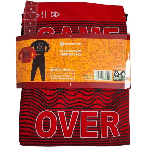 Boy's 3 Piece Gamer's Just 5 More Minutes & Game Over Pajama Set Size‎ 8 - Picture 4 of 6